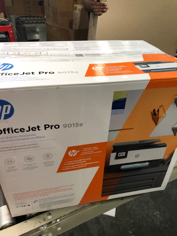 Photo 3 of HP OfficeJet Pro 9015e Wireless Color All-in-One Printer with bonus 6 months Instant ink with HP+ (1G5L3A),Gray