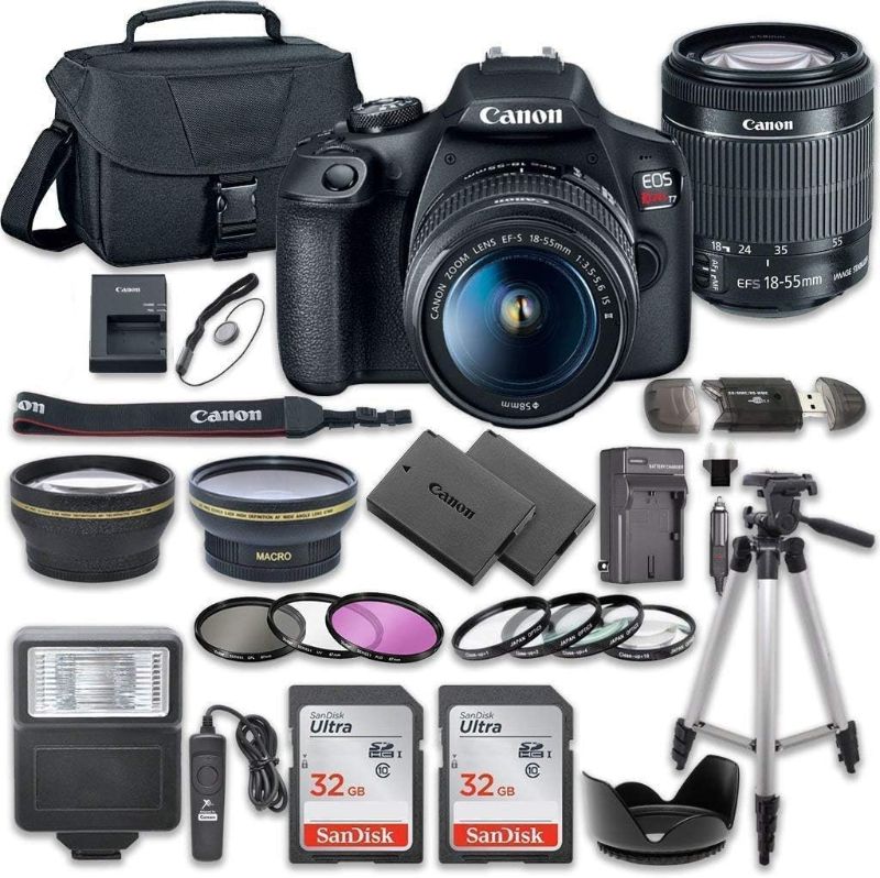 Photo 1 of Canon EOS Rebel T7 DSLR Camera Bundle with Canon EF-S 18-55mm f/3.5-5.6 is II Lens + 2pc SanDisk 32GB Memory Cards + Accessory Kit