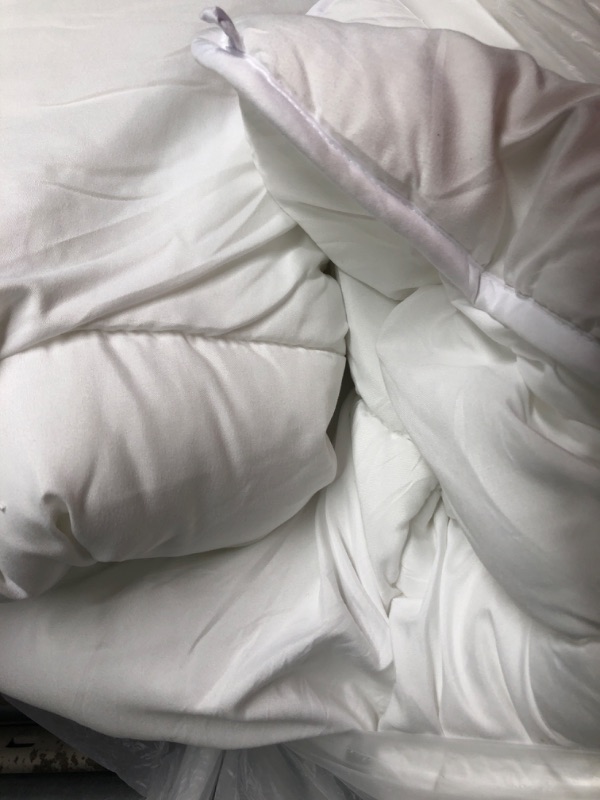 Photo 3 of ABOUTABED King Bedding Comforter Duvet Insert - All Season Goose Down Alternative - Ultra Soft Quilted Comforters with Corner Tabs- Hotel Collection Machine Washable?Solid White, King? Solid White King