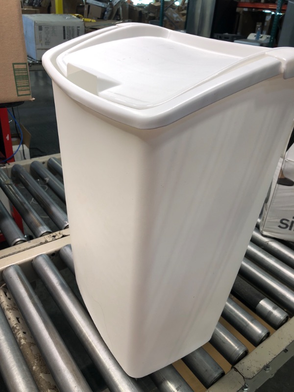 Photo 2 of  Kitchen Bathroom Trash Can, Under-Sink Waste Basket, Plastic, White, 9 Gallons, 1 Count (Pack of 1)
