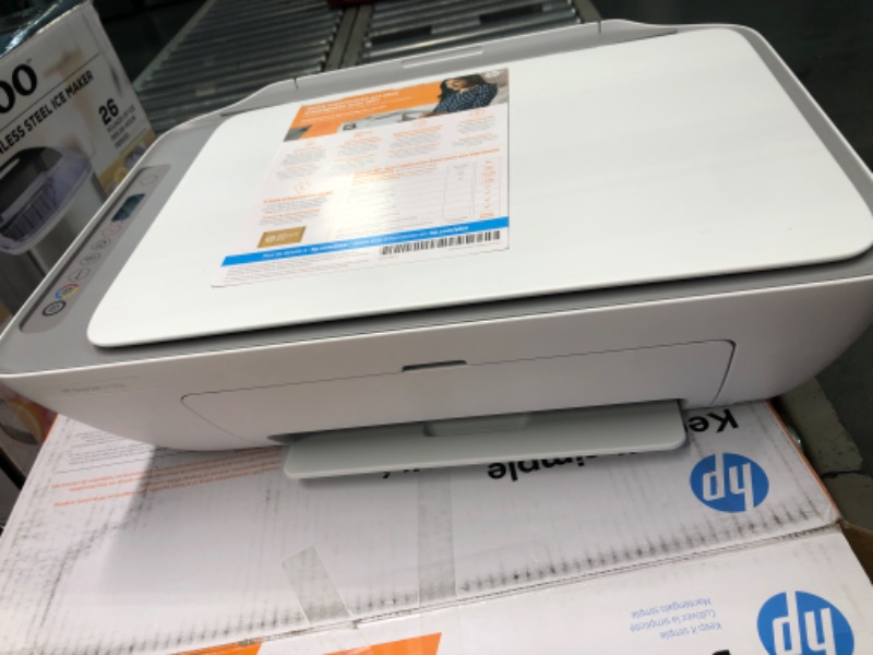 Photo 2 of HP DeskJet 2755e Wireless Color All-in-One Printer with bonus 6 months Instant Ink (26K67A), white