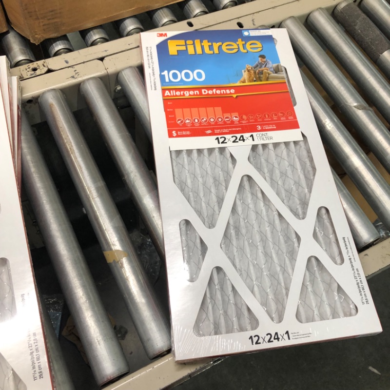 Photo 2 of 3M 9820-4 3M Filtrete 12 In. x 24 In. x 1 In. Allergen Defense 1000/1085 MPR Furnace Filter 9820-4