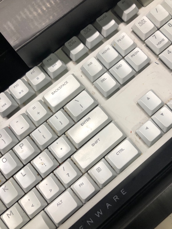 Photo 1 of Alienware New Low-Profile RGB Gaming Keyboard AW510K Light, Alienfx Per Key RGB Lighting, Media Controls and USB Passthrough, Cherry MX Low Profile Red Switches, Lunar Light Keyboard Multicolor