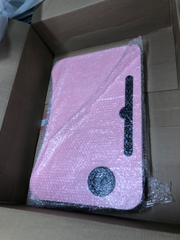 Photo 1 of PINK Fayquaze Lap Laptop Desk, Portable Foldable Laptop Bed Table with Storage Drawer and Cup Holder, Laptop Lap Desk Laptop Bed Stand Tray Table Serving Tray for Eating, Reading and Working