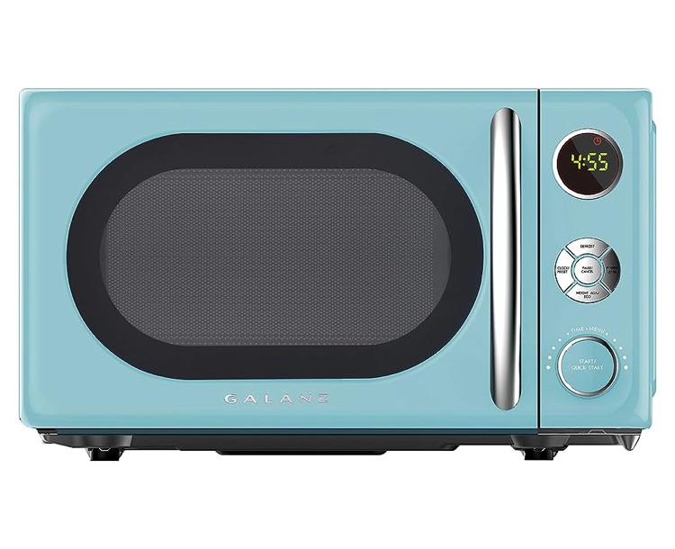 Photo 1 of 4.5 out of 5 stars 17,729 Reviews
Galanz GLCMKA07BER-07 Retro Microwave Oven, LED Lighting, Pull Handle Design, Child Lock, Bebop Blue, 0.7 cu ft