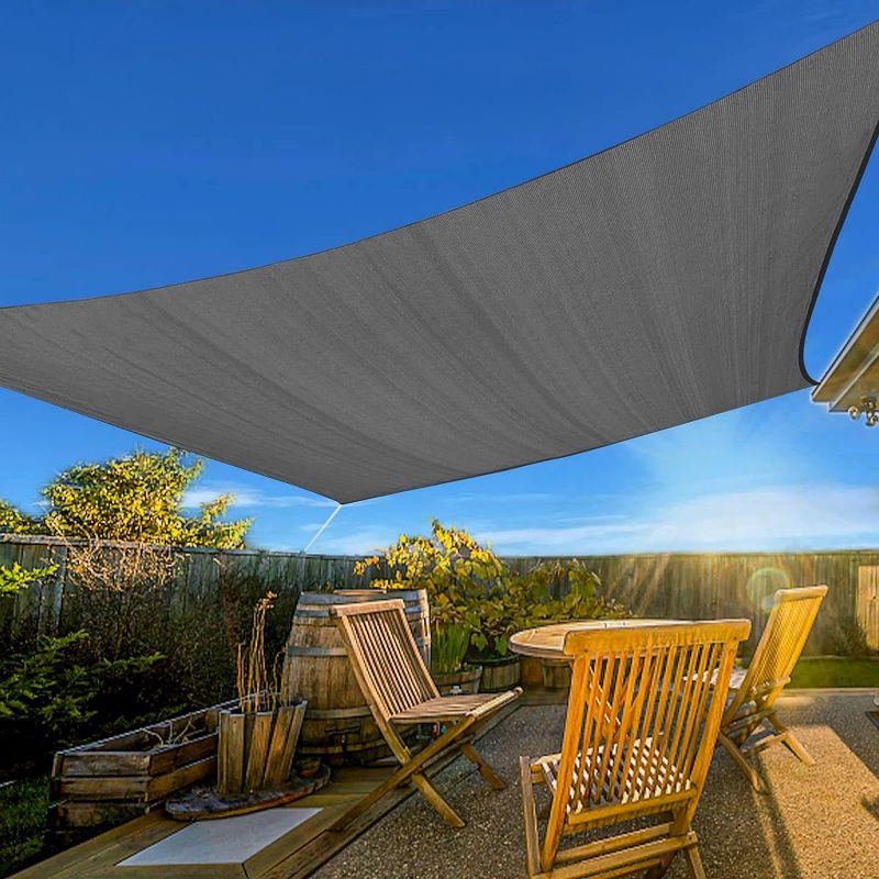 Photo 1 of Artpuch 8' x 10' Sun Shade Sails Rectangle Canopy, Dark Grey UV Block Cover for Outdoor Patio Garden Yard