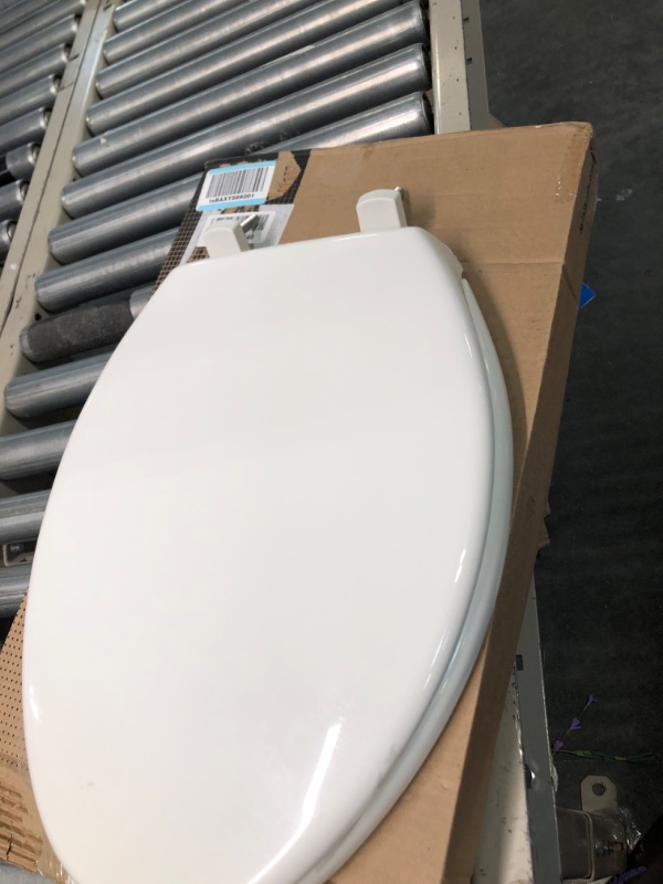 Photo 3 of Bemis 7850TDG Elongated Plastic Toilet Seat - White