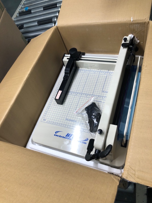 Photo 1 of HFS (R) Heavy Duty Guillotine Paper Cutter 400 Sheet Capacity | Solid Steel Construction (A4-12'' Paper Cutter)