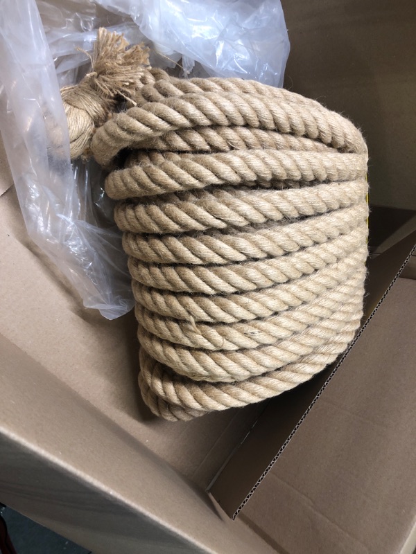 Photo 2 of 100% Natural Hemp Rope Twisted Strong Jute Rope 50. Feet 1/2 Inch 4 Ply Hemp Rope All Purpose Cord for Crafts, Home Decorative Landscaping Hanging Swing Rope