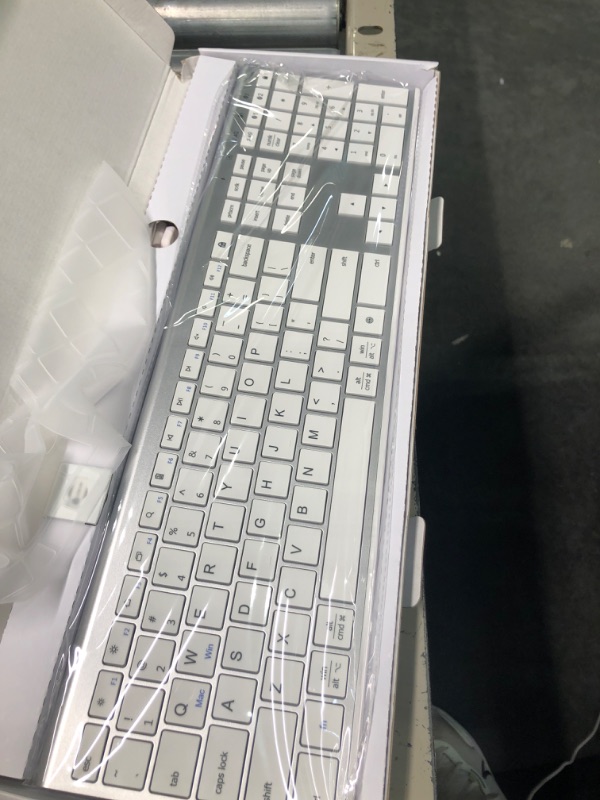 Photo 1 of Bluetooth Keyboard, iClever DK03 Wireless Keyboard Multi-Device Keyboard, Dual Mode (Bluetooth 4.2 + 2.4G) Ultra-Slim Full-Size Keyboard for Mac, iPad, Apple, Android, Windows, Connect Up To 3 Devices