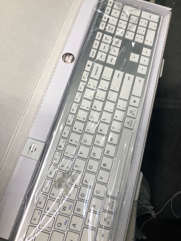Photo 1 of Bluetooth Keyboard, iClever DK03 Wireless Keyboard Multi-Device Keyboard, Dual Mode (Bluetooth 4.2 + 2.4G) Ultra-Slim Full-Size Keyboard for Mac, iPad, Apple, Android, Windows, Connect Up To 3 Devices