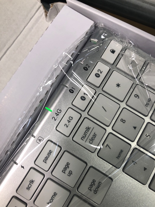Photo 1 of Bluetooth Keyboard, iClever DK03 Wireless Keyboard Multi-Device Keyboard, Dual Mode (Bluetooth 4.2 + 2.4G) Ultra-Slim Full-Size Keyboard for Mac, iPad, Apple, Android, Windows, Connect Up To 3 Devices