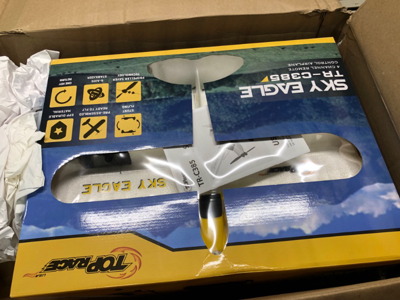 Photo 3 of **Damaged* Top Race RC Plane 4 Channel Remote Control Airplane Ready to Fly RC Planes for Adults, Stunt Flying Upside Down, Easy & Ready to Fly, Great Gift Toy for Adults or Advanced Kids TR-C385