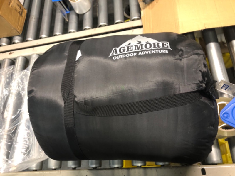 Photo 1 of AGEMORE Cotton Flannel Sleeping Bag XL for Camping, Envelope Sleeping Bags for Adults 91"X35", Great for 3-4 Season Traveling, Hiking & Outdoor Activities, Waterproof Comfort with Compression Sack