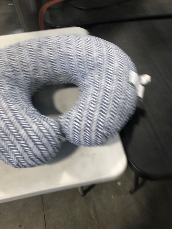Photo 1 of Boppy Nursing Pillow Original Support, Blue Herringbone, Ergonomic Nursing Essentials for Bottle and Breastfeeding, Firm Hypoallergenic Fiber Fill with Removable Nursing Pillow Cover, Machine Washable