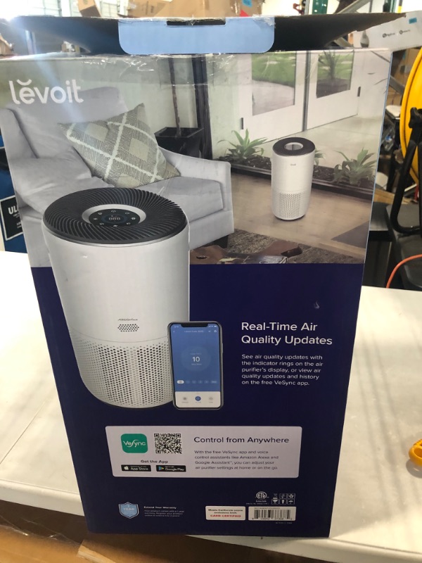 Photo 2 of LEVOIT Air Purifiers for Home Large Room, Smart WiFi and PM2.5 Monitor H13 True HEPA Filter Removes Up to 99.97% of Particles, Pet Allergies, Smoke, Dust, Auto Mode, Alexa Control, White Core 400S White