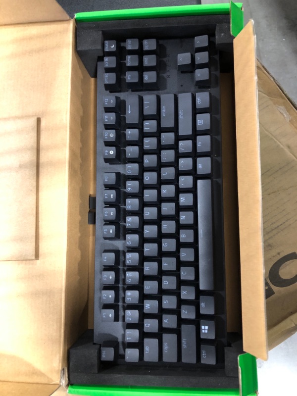 Photo 3 of Razer Huntsman V2 TKL Tenkeyless Gaming Keyboard + PBT Keycap Upgrade Set Bundle: Linear Optical Black/Quartz Pink Keycaps Quartz Upgrade Set Keyboard + PBT Keycaps Huntsman V2 TKL Linear Optical Switches