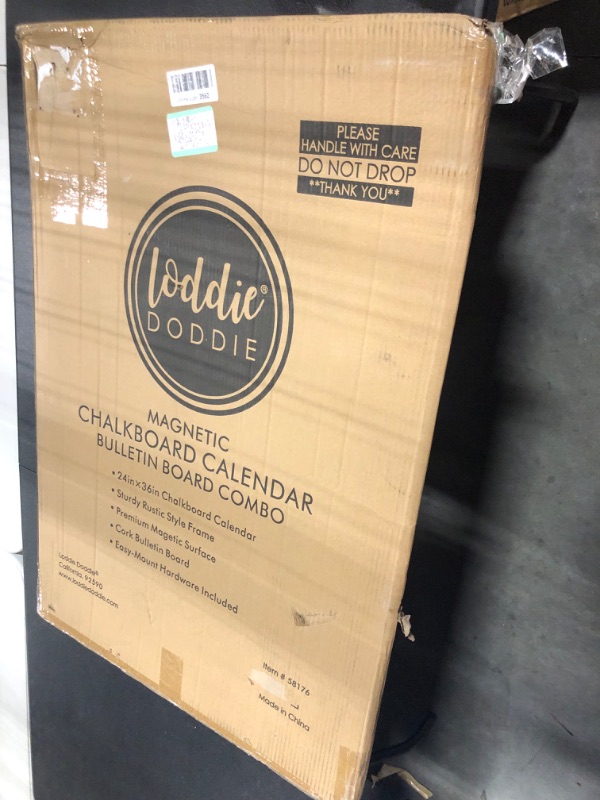 Photo 2 of Loddie Doddie 18x24 White Framed Chalkboard Calendar and Bulletin Combo Board. Includes Chalk Markers, Push-Pins and Magnets. Blackboard - Calendar - Cork Board. Perfect for Organizing Your Space White 18x24