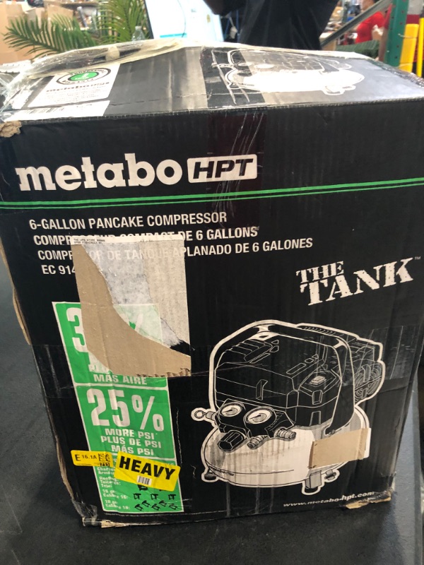 Photo 2 of Metabo HPT EC914SM THE TANK High Capacity Pancake Air Compressor with Air Hose w/ 100' Air Hose