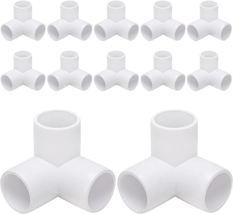 Photo 1 of 15Pack 3/4Inch 4 Way PVC Fittings, Heavy Duty PVC Elbow Side Outlet Tees, Furniture PVC Tee Corner Fittings for Building PVC Furniture Greenhouse Shed Pipe Fittings Tent Connection