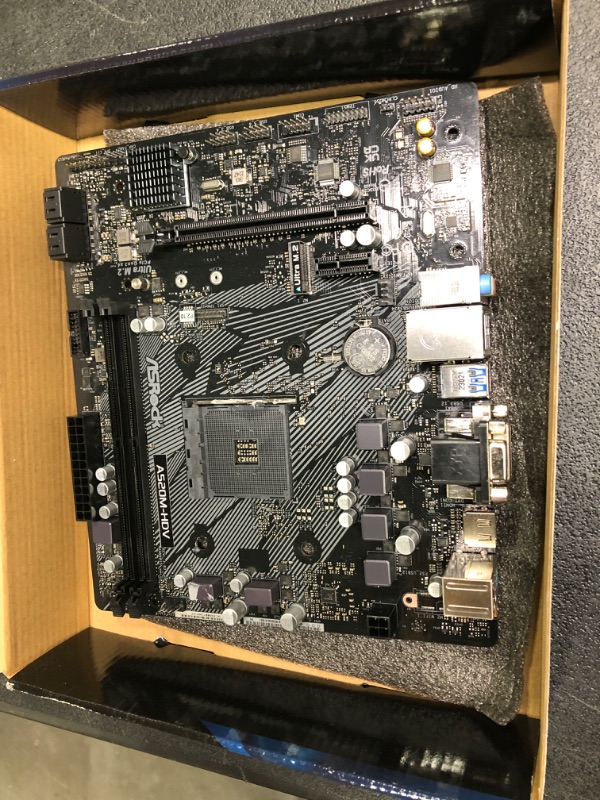 Photo 1 of ASRock A520M-HDV Supports AMD AM4 Socket Ryzen™ & Thermaltake Smart 500W 80+ White Certified PSU, Continuous Power with 120mm Ultra Quiet Cooling Fan, ATX 12V V2.3/EPS 12V