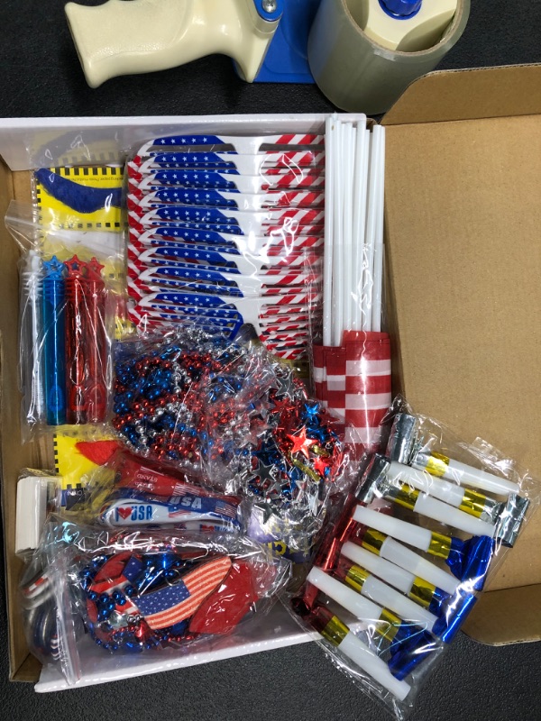 Photo 3 of 150 Pcs 4th of July Patriotic Accessories for Kids, Fourth of July Party Favor Supplies, Independence Day Memorial Day Decor Dressing-up Accessories, Classroom Prizes for Students