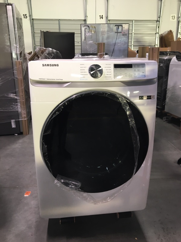 Photo 13 of 7.5 cu. ft. Smart Stackable Vented Electric Dryer with Steam Sanitize + in White
SAMSUNG DVE45B6300W
scratches 