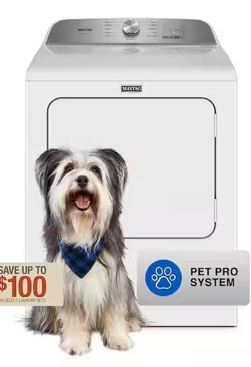 Photo 1 of 7.0 cu. ft. Vented Pet Pro Electric Dryer in White