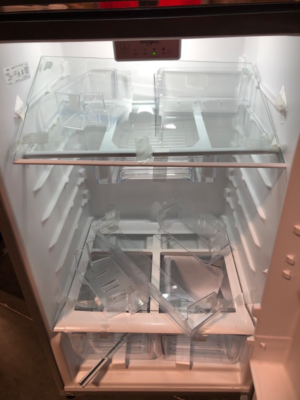 Photo 8 of Whirlpool 17.6-cu ft Top-Freezer Refrigerator (Monochromatic Stainless Steel)
