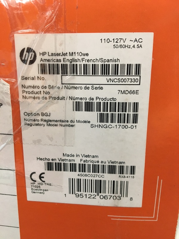 Photo 3 of HP LaserJet M110we Wireless Black and White Printer with HP+ and Bonus 6 Months Instant Ink (7MD66E) New Version: HP+, M110we