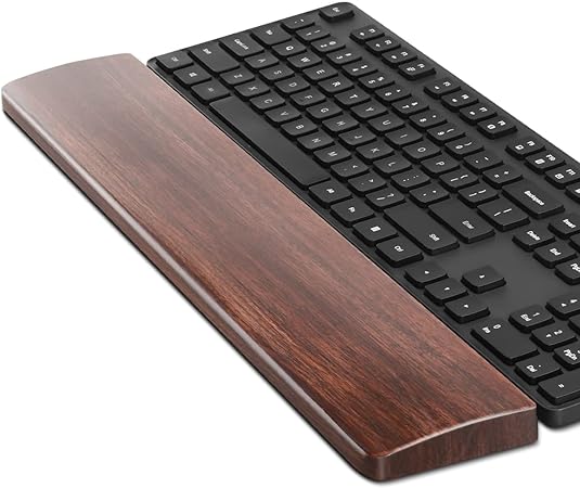 Photo 1 of Meatanty Wooden Keyboard Wrist Rest,Ergonomic Gaming Walnut Keyboard Rest,Mechanical Keyboard Wrist Pad,Hard Wrist Rest Palm Rest Supports Computer, Laptop Comfortable Typing Pain Relief (17.32")
