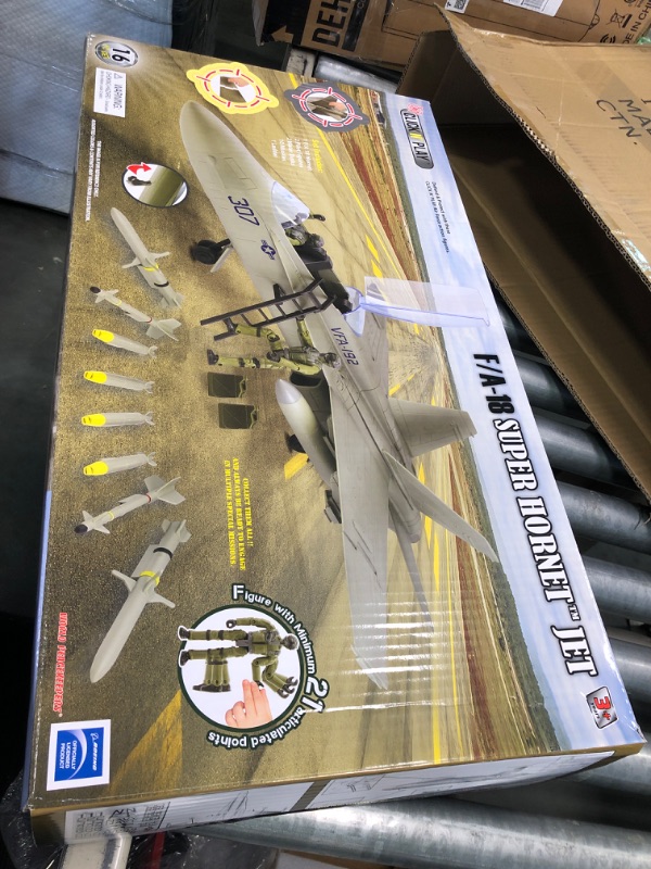 Photo 2 of Click N’ Play Military Air Force F/A 18 Super Hornet Fighter Jet, 16 Piece Play Set with Accessories - Army Action Figures, Missiles, and More, Toy Jets for Boys 6+