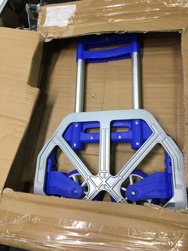 Photo 2 of FCH Folding Hand Truck Aluminum Portable Folding Hand Cart 165lbs Capacity Hand Cart and Dolly Ideal for Home, Auto, Office,Travel Use,Blue
ONLY 1