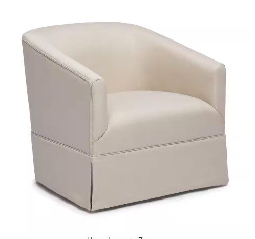 Photo 1 of ivory swivel  LINEN chair 30-1/4"X32-3/4"X30-1/4" INCH