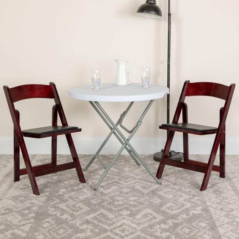 Photo 1 of Resin Folding Chair with Vinyl Padded Seat [Set of 2]