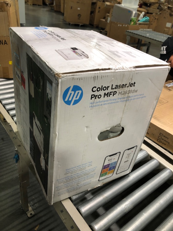 Photo 2 of HP Color LaserJet Pro M283fdw Wireless All-in-One Laser Printer, Remote Mobile Print, Scan & Copy, Duplex Printing, Works with Alexa (7KW75A), White