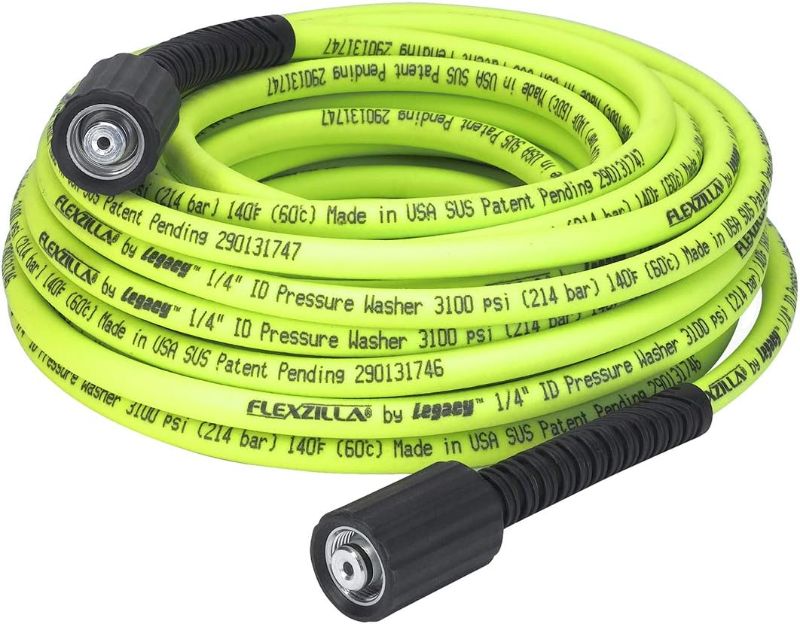 Photo 1 of Flexzilla Pressure Washer Hose with M22 Fittings, 1/4 in. x 50 ft., ZillaGreen - HFZPW3450M-E