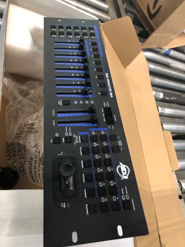 Photo 1 of ADJ Products, DMX Operator-384, 384 Channel DMX 512 with 12 Chase Programs and 8 Faders & LTS-6, Par Can Tripod, Affordable Metal Stand with Crossbar (9 FT) Operator + Stand