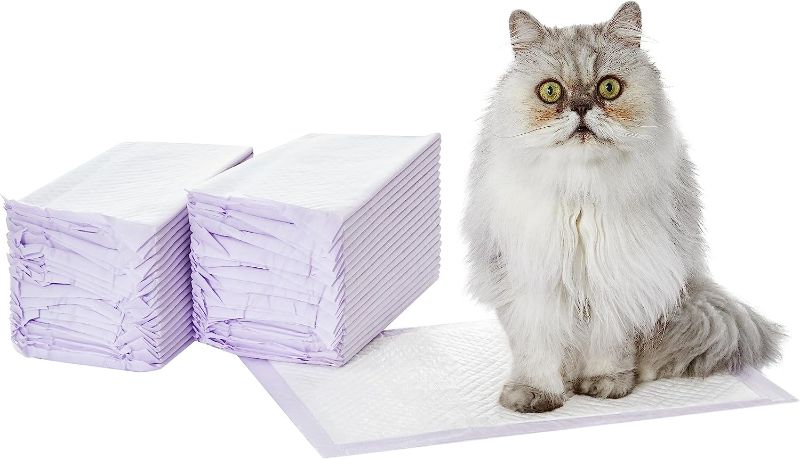 Photo 1 of Amazon Basics Cat Pad Refills for Litter Box, Unscented - Pack of 40 Unscented Refills 1 Count (Pack of 40)