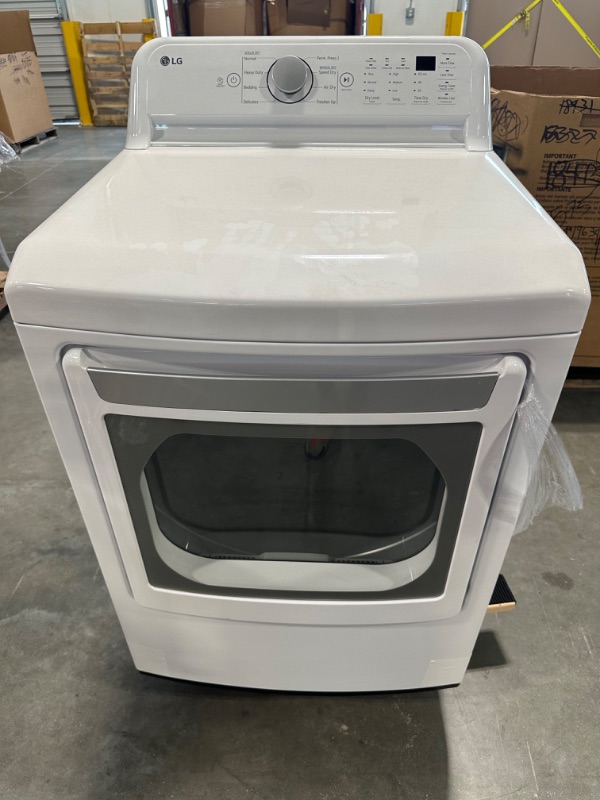 Photo 2 of Front Zoom. LG - 7.3 Cu. Ft. Electric Dryer with Sensor Dry - White.
Left Zoom. LG - 7.3 Cu. Ft. Electric Dryer with Sensor Dry - White.

44 1/2"
27"
29 1/2"
Alt View Zoom 11. LG - 7.3 Cu. Ft. Electric Dryer with Sensor Dry - White.
Alt View Zoom 12. LG -