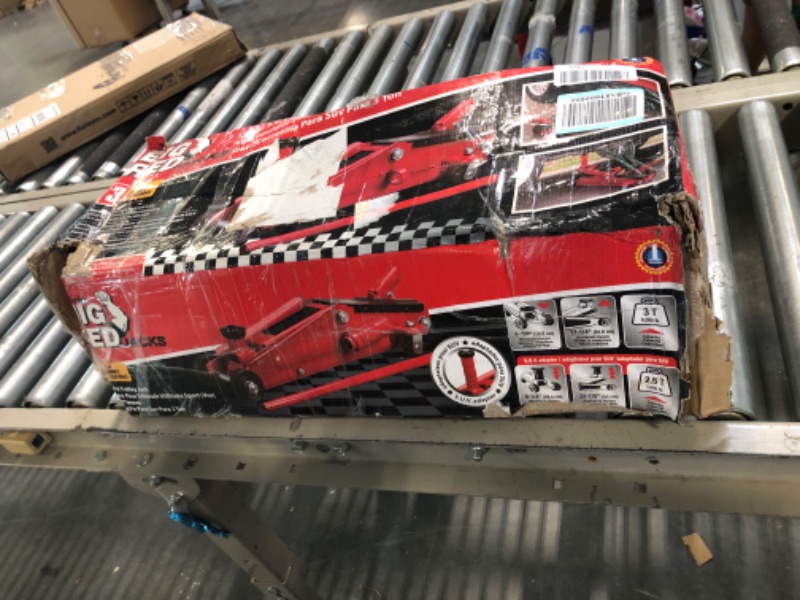 Photo 2 of BIG RED T83006 Torin Hydraulic Trolley Service/Floor Jack with Extra Saddle (Fits: SUVs and Extended Height Trucks): 3 Ton (6,000 lb) Capacity, Red
