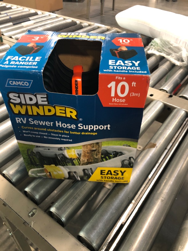 Photo 2 of Camco Sidewinder RV Sewer Hose Support | Features a Lightweight, Flexible, and Durable Frame | Curve Around Obstacles | 10 Feet, Black (43031) 10 Feet Standard Packaging Hose Support