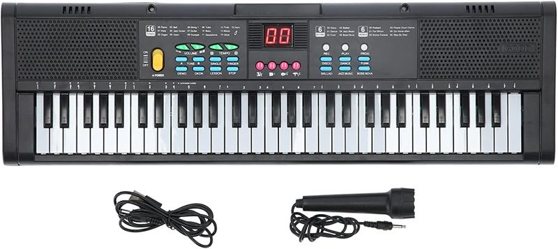 Photo 1 of 61 Keys Keyboard Piano, Electric Keyboard Piano Instrument Digital Music Piano Keyboard with Speaker and Microphone Musical Standard Keyboard Piano Kit for