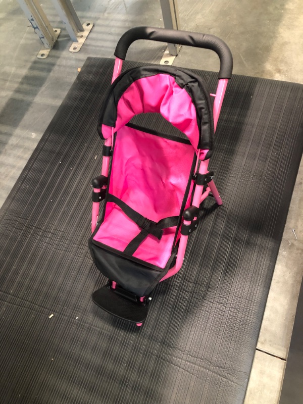 Photo 3 of Click N' Play Precious Toys Baby Doll Stroller - Baby Stroller for Dolls - Doll Stroller for Toddlers and 2-Year-Old Girls and Older - Hot Pink with Hood, Basket and Foam Handles, (PT0129A)