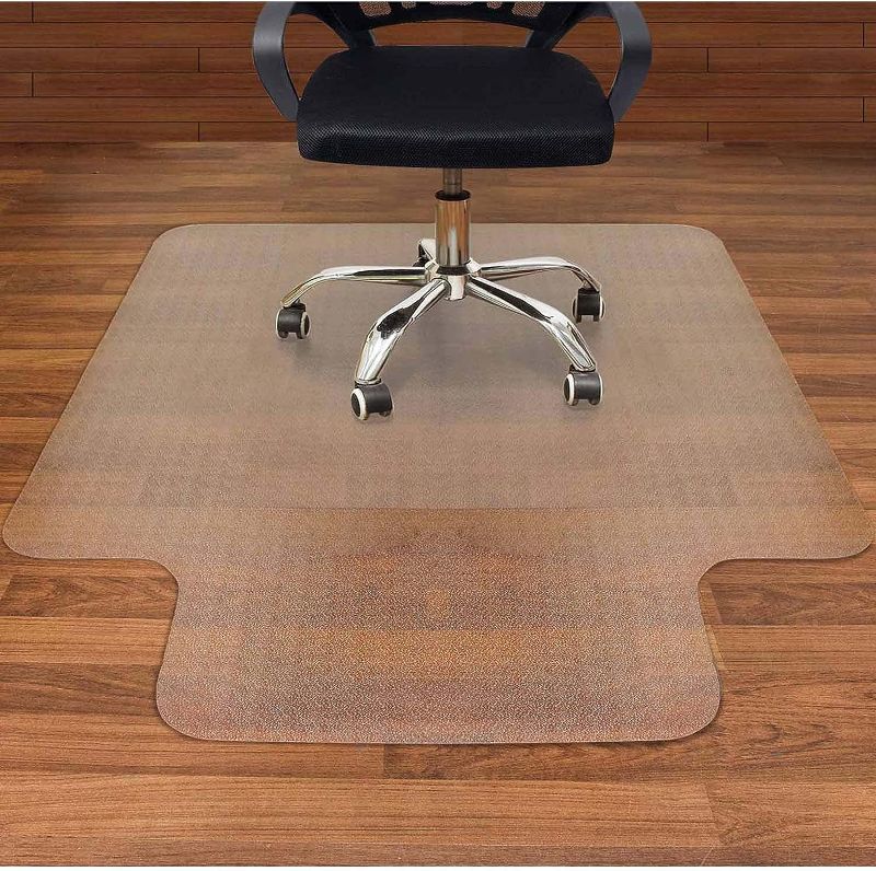 Photo 1 of AiBOB Office Chair Mat for Hardwood Floors, 45 X 53 in, Heavy Duty Floor Mats for Computer Desk, Easy Glide for Chairs, Flat Without Curling
