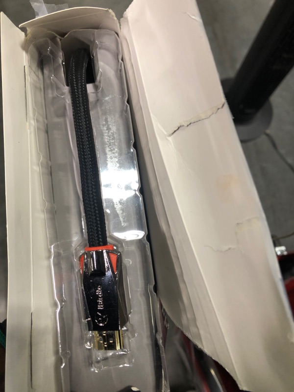 Photo 1 of Monster Essentials Directional Fiber Optic HDMI 2.1-48 Gbps Active Optical Cable Featuring Aluminum Extrusion Connector - Supports 8K @ 60HZ, 4K @ 120HZ, Premium Certified, V-Grip, 50ft