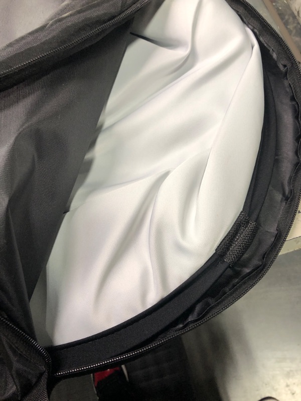 Photo 1 of 5X3.3 ft (1.5mX1m) 2 in 1 Cotton Muslin Black White Collapsible Reflector Backgrounds Portable Collapsible Reversible Photography Backdrop with Carrying Bag Black/White