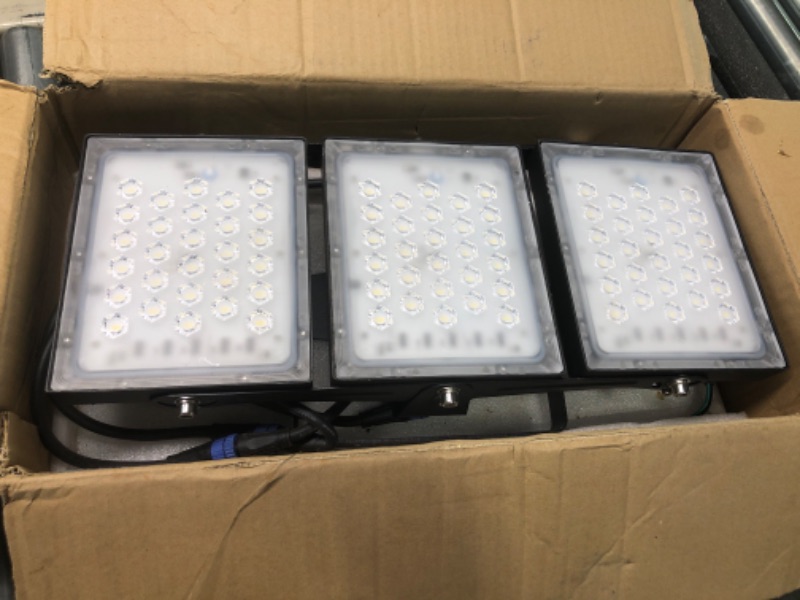 Photo 3 of 2 Pack LED Flood Lights Outdoor, STASUN 600W 54000lm + 150W 13500lm Exterior Floodlight , IP66 Waterproof Outdoor Area Lighting Commercial Security Light, 6000K Daylight White, 3 Adjustable Heads