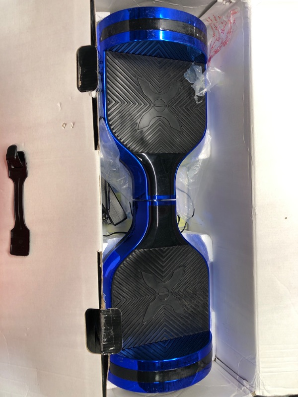 Photo 3 of Hover-1 Chrome 2.0 Electric Hoverboard | 6MPH Top Speed, 7 Mile Range, 4.5HR Full-Charge, Built-In Bluetooth Speaker, Rider Modes: Beginner to Expert Chrome 2.0 Blue