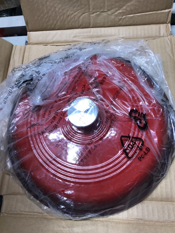 Photo 4 of Amazon Basics Enameled Cast Iron Covered Dutch Oven, 7.3-Quart, Red Red 7.3-Quart Oven